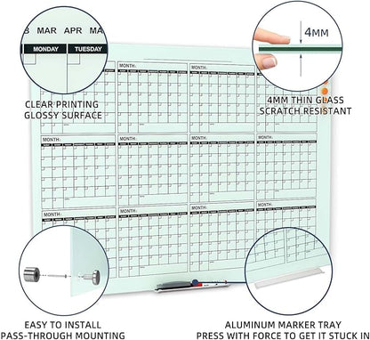 TSJ OFFICE Glass Calendar Whiteboard - Image 3