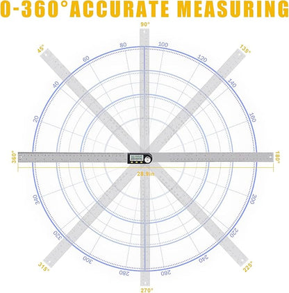 Delgada 12 inch/300mm Digital Angle Finder Tool Stainless Steel Digital - Image 3