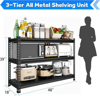 SDXYSTCE 48" W Garage Shelving Heavy Duty, 1500LBS Loads Adjustable Garage - Image 3