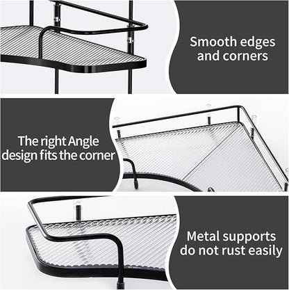 Seoneiro 2 Tier Corner Bathroom Counter Organizer, Cosmetic Skincare Organizer - Image 4