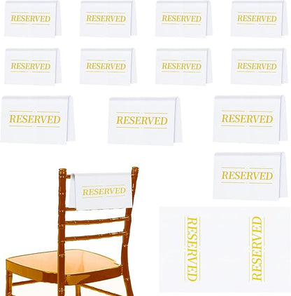 12 Pcs Reserved Seating Signs Reserved Chair Sign Printed Placeholder by Unknown