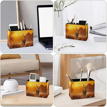 Famame Fall Deer Sunset Pencil Holder - Image 3