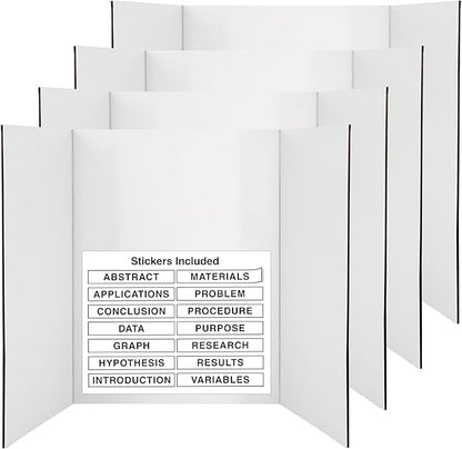 White Tri-Fold Presentation Board 28" X 40" Display Exhibition Board by ENDAY