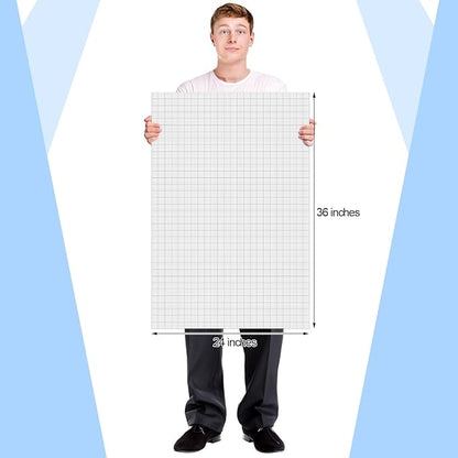 Fuyoooo 25 Sheet Graph Paper Pad 24" x 36" Large Graph 1" and 1/4" Ruled Grid - Image 2