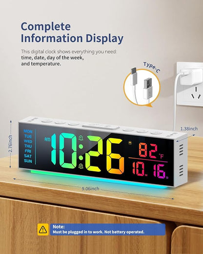 Digital Clock, Alarm Clock for Bedroom, Digital Wall Clocks for Classroom - Image 3