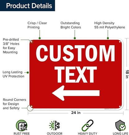 Custom Arrow, Custom Directional Sign, Left Arrow, 18x24 Inches, 55 mil thick - Image 6