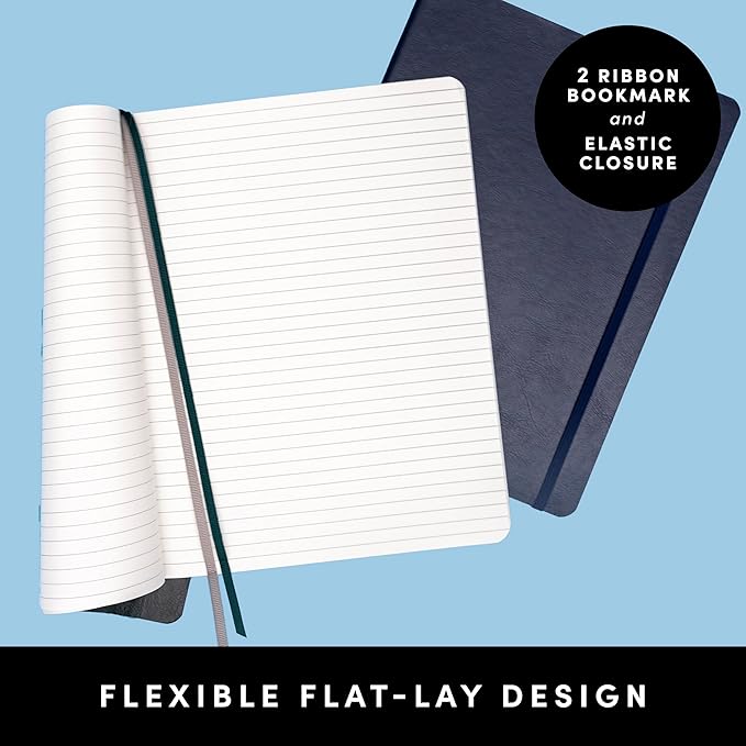 PAPERAGE 2-Pack Softcover Lined Journal Notebook, 176 Pages, Large B5 College - Image 3