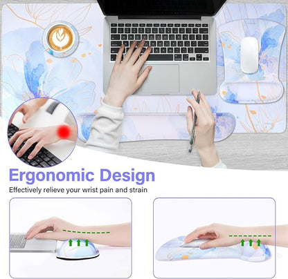 MOSISO Desk Pad Mat Keyboard Mouse Pad Set, Large Gaming Mouse Pad&Keyboard - Image 2