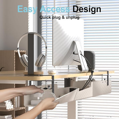 ERGO COLLECT Under Desk Cable Management Tray, No-Drill Upgraded Thickened Felt - Image 3