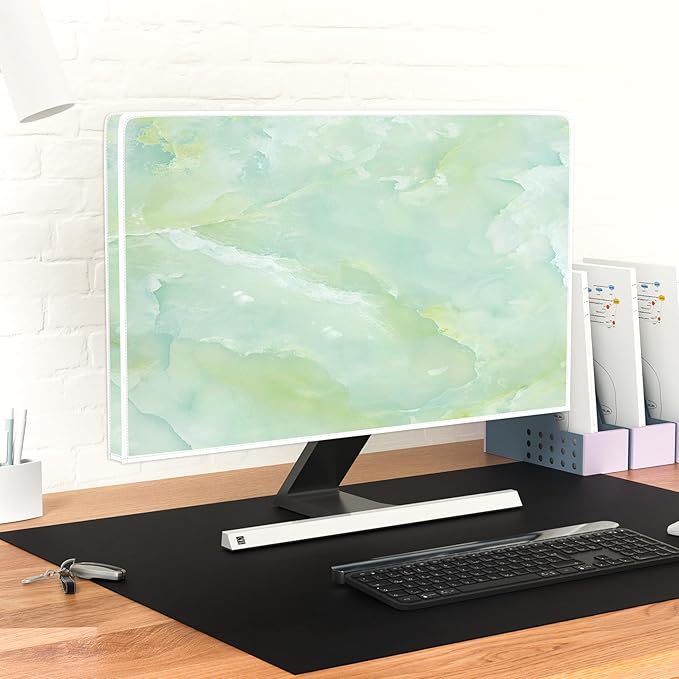 Baocicco Sage Green Marble Waterproof TV Dust Cover 45, 48 Inch Anti-Static - Image 6
