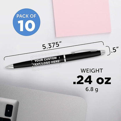 DISCOUNT PROMOS Custom Langham Ballpoint Pens Set of 10, Personalized Bulk Pack - Image 5