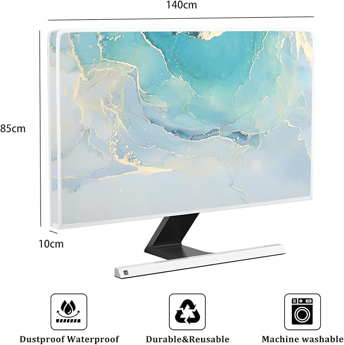 Baocicco Blue Green Marble TV Display Screen Cover 58, 60 Inch Creative - Image 2