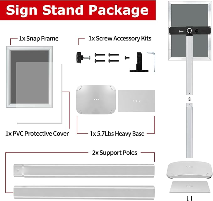 VAIIGO Heavy Duty Standing Sign Holder 8.5x11 Inch - Image 9
