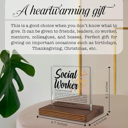 Social Worker Gifts, Thank You Desk Sign - Image 4