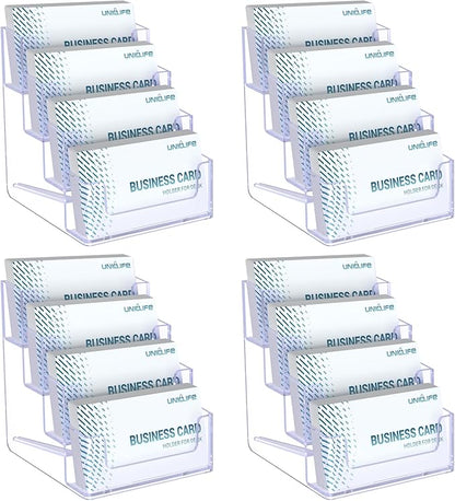 Uniclife 4 Pack Acrylic Business Card Holder by UnicLife