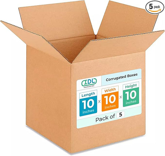 IDL Packaging Cube Corrugated Shipping Boxes 10"L x 10”W x 10"H by IDLPackaging