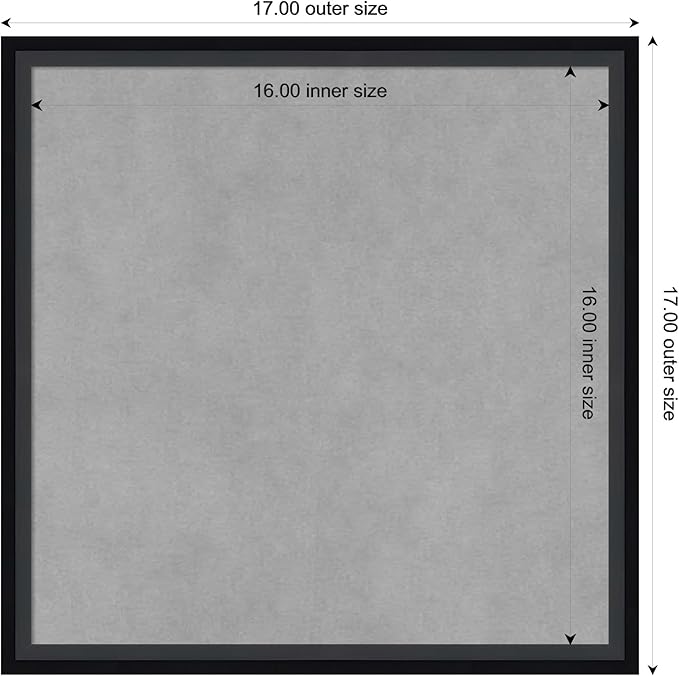 Amanti Art Black Framed Magnetic Board 17x17 Small Vision Board - Image 4