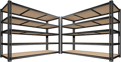 ROOMFAVE 3500LBS Garage Shelving 60" W Metal Shelving 72" H Storage Shelves by RoomFave-organizeyourjoy