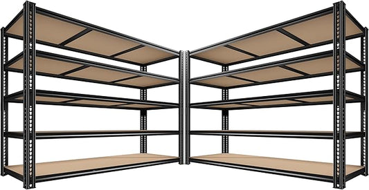 ROOMFAVE 3500LBS Garage Shelving 60" W Metal Shelving 72" H Storage Shelves by RoomFave-organizeyourjoy