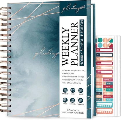 PLANBERRY Large Hourly Schedule Planner Premium – Undated Organizer by PLANBERRY