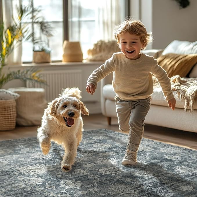 GENIMO Runner Rug 2'6''x8 Non Slip Machine Washable Vintage Hallway Runner Rug - Image 4