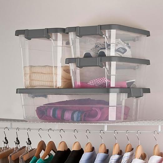 Sterilite 24-Pack Modular Stacker Box, Durable Clear Plastic Storage Bins - Image 8