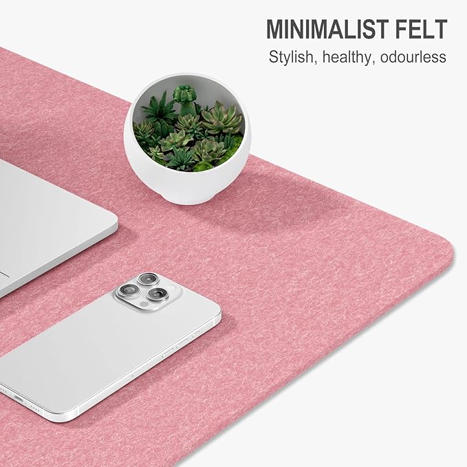 Auhoahsil Felt Desk Mat, Minimalist Large Mouse Pad XXL 35.5 x 15.7 in - Image 3