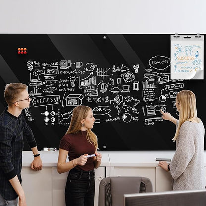 MaxGear Glass Whiteboard Wall Mounted, Frameless Magnetic Dry Erase Board - Image 7