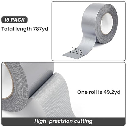 TOMAIX 16 Rolls Heavy Duty Duct Tape Bulk, 787 Yards, Waterproof & Strong - Image 4