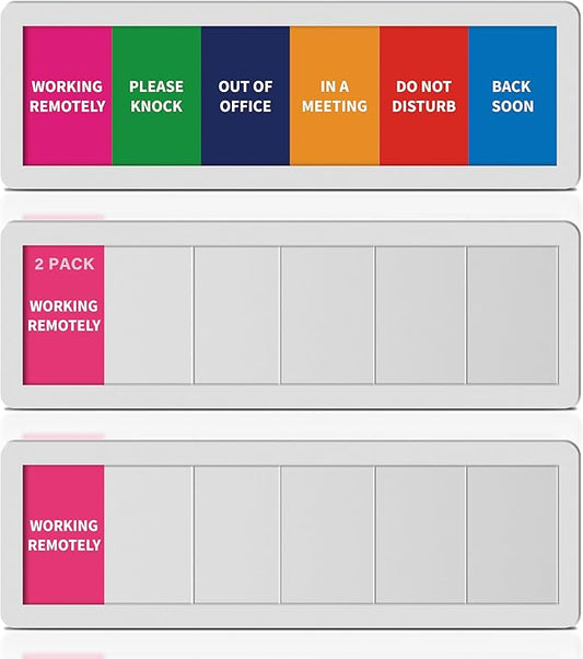 2PK Office Door Signs 6 Options Do Not Disturb, Please Knock, In A Meeting by EliteSign