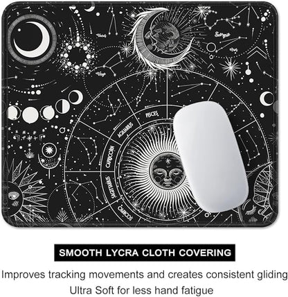 Auhoahsil Mouse Pad, 12 x 10 in Tarot Style Sun Moon Computer Mouse Pad - Image 4