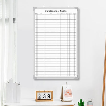 Lined Whiteboard Blank Grid Aluminum Frame Dry Erase Board Reusable Wall - Image 5