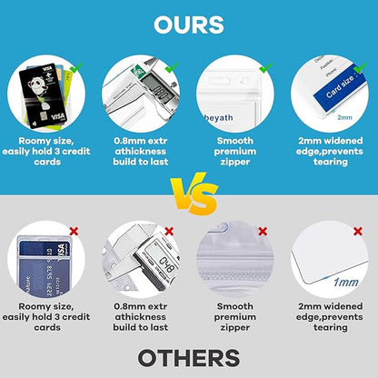 ABEYATH 50Pack Extra Thick ID Card Name Badge Holder Heavy Duty Waterproof - Image 5