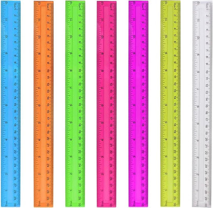 7PCS Clear Ruler, 12 Inch Plastic Rulers by HXSEMAYIG