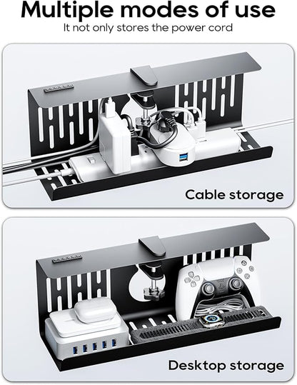 NODOCA No Drill Under Desk Cable Management Tray, Punch-Free Clamp on, Metal - Image 6