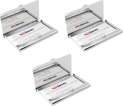 Stephanie Imports Set of 3 Slim & Minimalist Metal Business Card Holder Unisex - Image 3