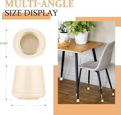 1-1/2" Round Rubber Chair Leg Tips Caps, Chair Leg Floor Protectors, Non-Slip - Image 2