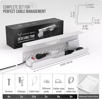 Under Desk Cable Management Tray no Drill – Wire Management - Image 6