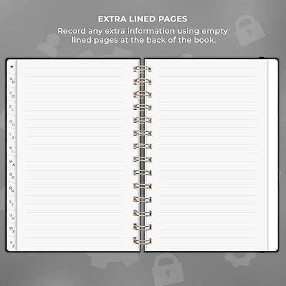 Clever Fox Password Book Spiral – Internet Address & Password Organizer - Image 6