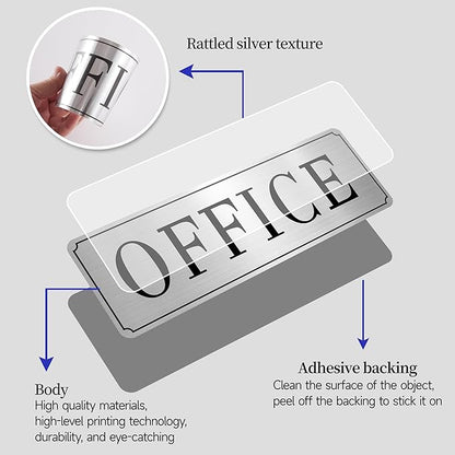 The Office Door Sign for Home and Business，Self-Adhesive Waterproof and - Image 3