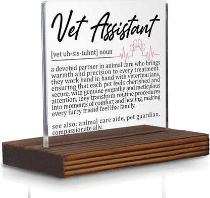 Vet Assistant Gifts, Thank You Appreciation Desk Sign by Pariveca