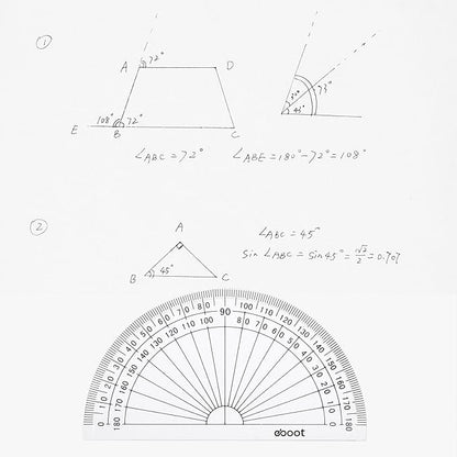 EBOOT 50 Pcs Math Protractors Plastic Protractor 180 Degrees, 4 Inches - Image 5