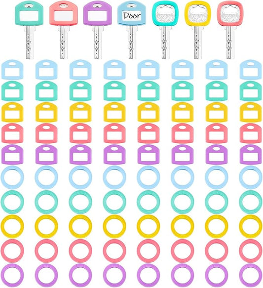 Blulu 80 Pcs Key Labels Key Color Covers Caps Tags Covers Set Plastic Keys by Blulu