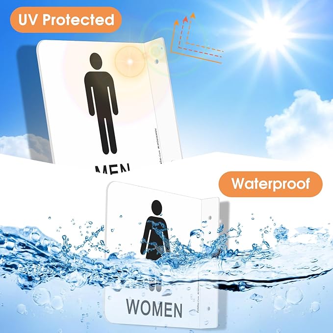 Faittoo Restroom Sign, Bathroom Signs, 4 Pack 6 x 6 Inches Acrylic Sign - Image 4