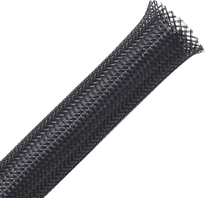25ft - 1.5 inch PET Expandable Braided Sleeving – Black – Alex Tech Braided by AlexTech