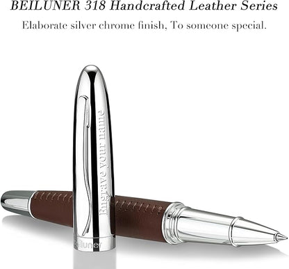 BEILUNER 318 Luxury Personalized Leather Pen, Hand-Stitched Premium Leather - Image 4