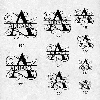 Personalized Metal Name Signs, Split Letter Monogram Wall Decor, Custom Last - Image 6