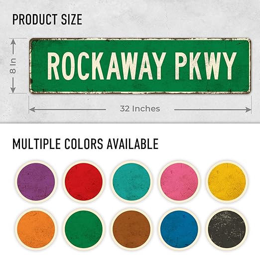 Custom Rustic Sign, Personalized Decor Street Signs Gift, 32x8 Inches, Fade - Image 2