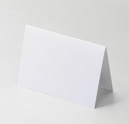 4x6"Plain White Folding Tent Cards-8x6"Folds to 4x6"- Simple Blank Card Stock by CLEVERSIGNS
