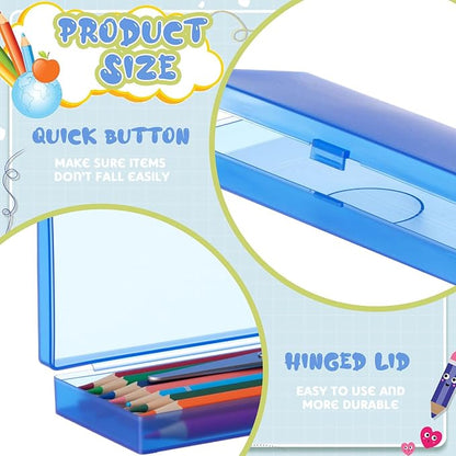 Fainne 24 Pcs Plastic Pencil Case Bulk Pencil Boxes Plastic Stationery Case - Image 3